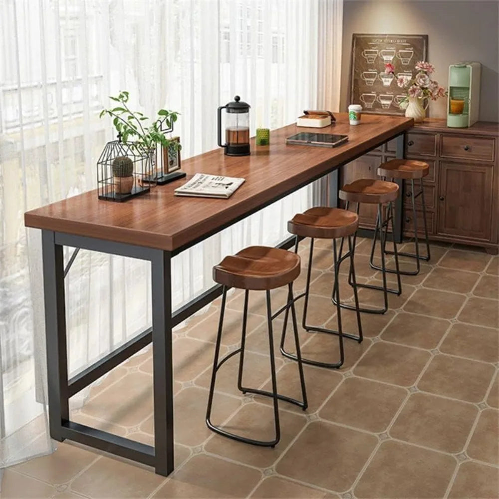Bar Table, Pub Table High Top Table Counter Dining Table Rectangular Sofa Console  for Narrow Space, Dining Room