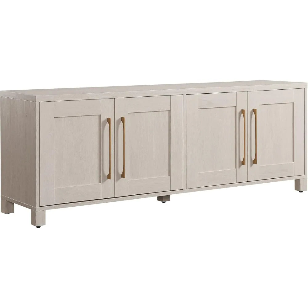 Rectangular TV Stand for TV's up to 80" in Alder White, TV Stands for the Living Room